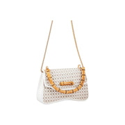 Suvra Woven Rattan Hand Bag with Bamboo Handle
