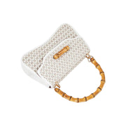 Suvra Woven Rattan Hand Bag with Bamboo Handle