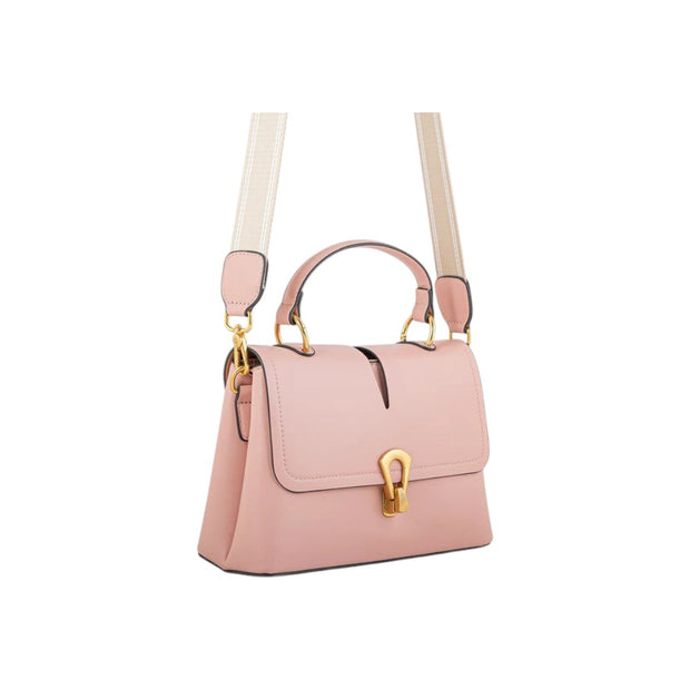 Suvra Beige Faux Leather Hand Bag Elegant Everyday Companion